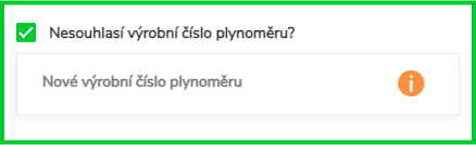 Nesouhlasí číslo plynoměru